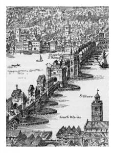 Elizabethan London bridge