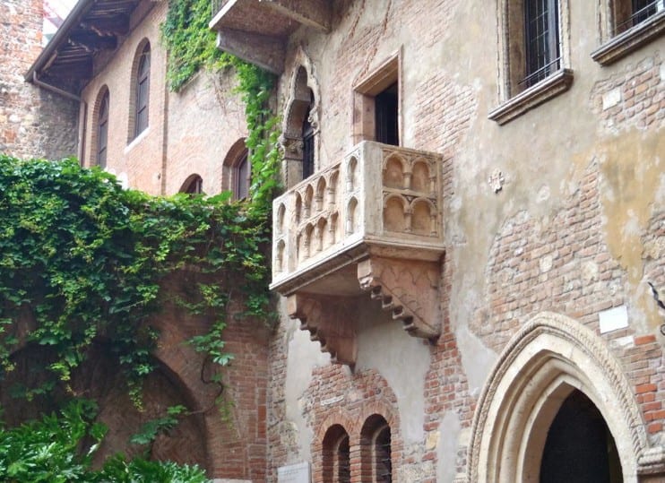 Juliet's balcony in Verona, from which she says